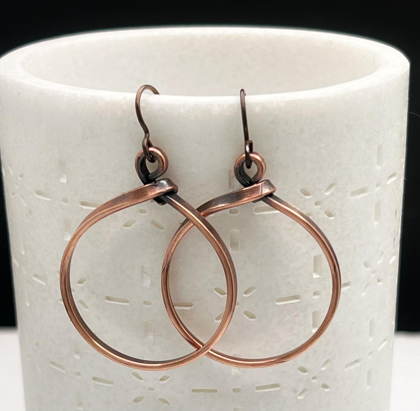 Medium copper hoop earrings
