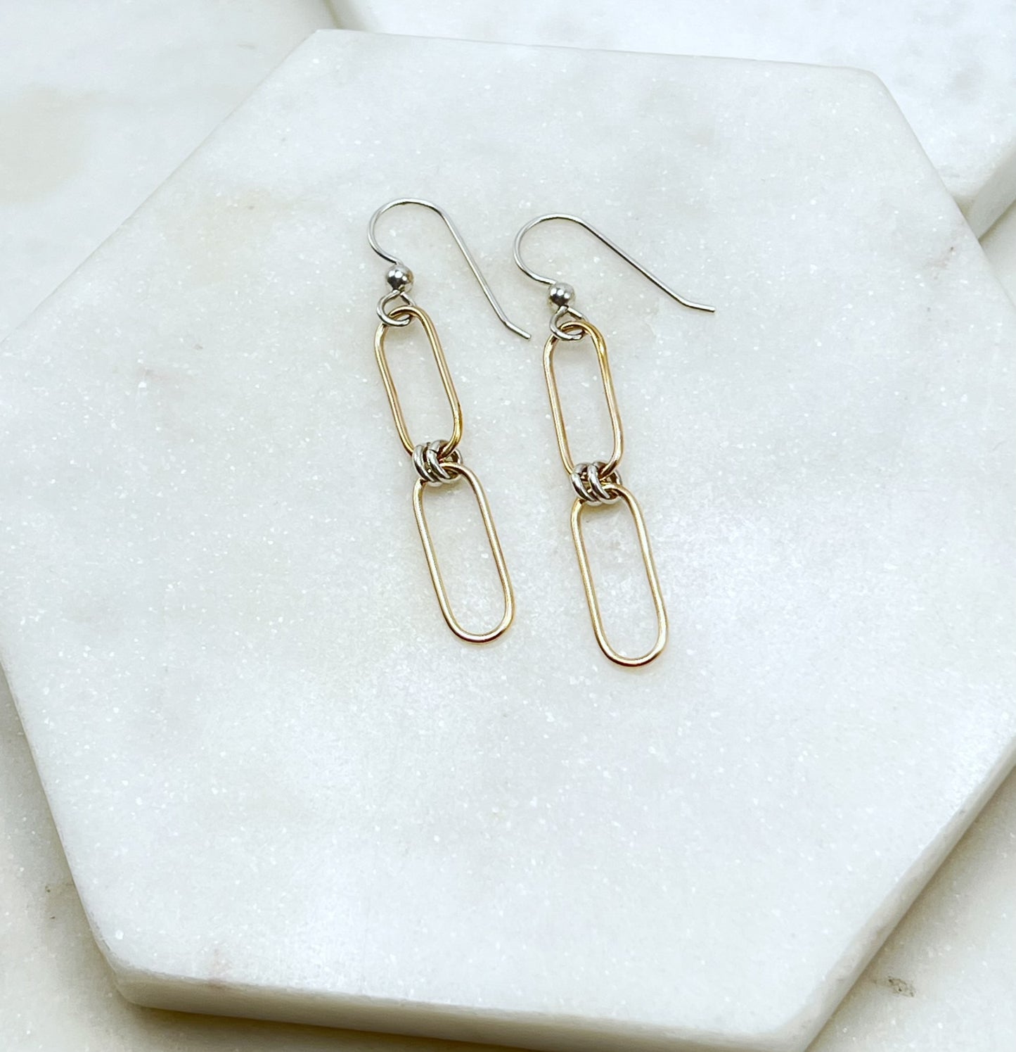 Sterling silver and gold earrings