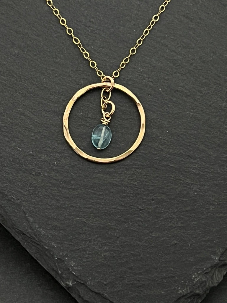 14K Gold and apatite necklace