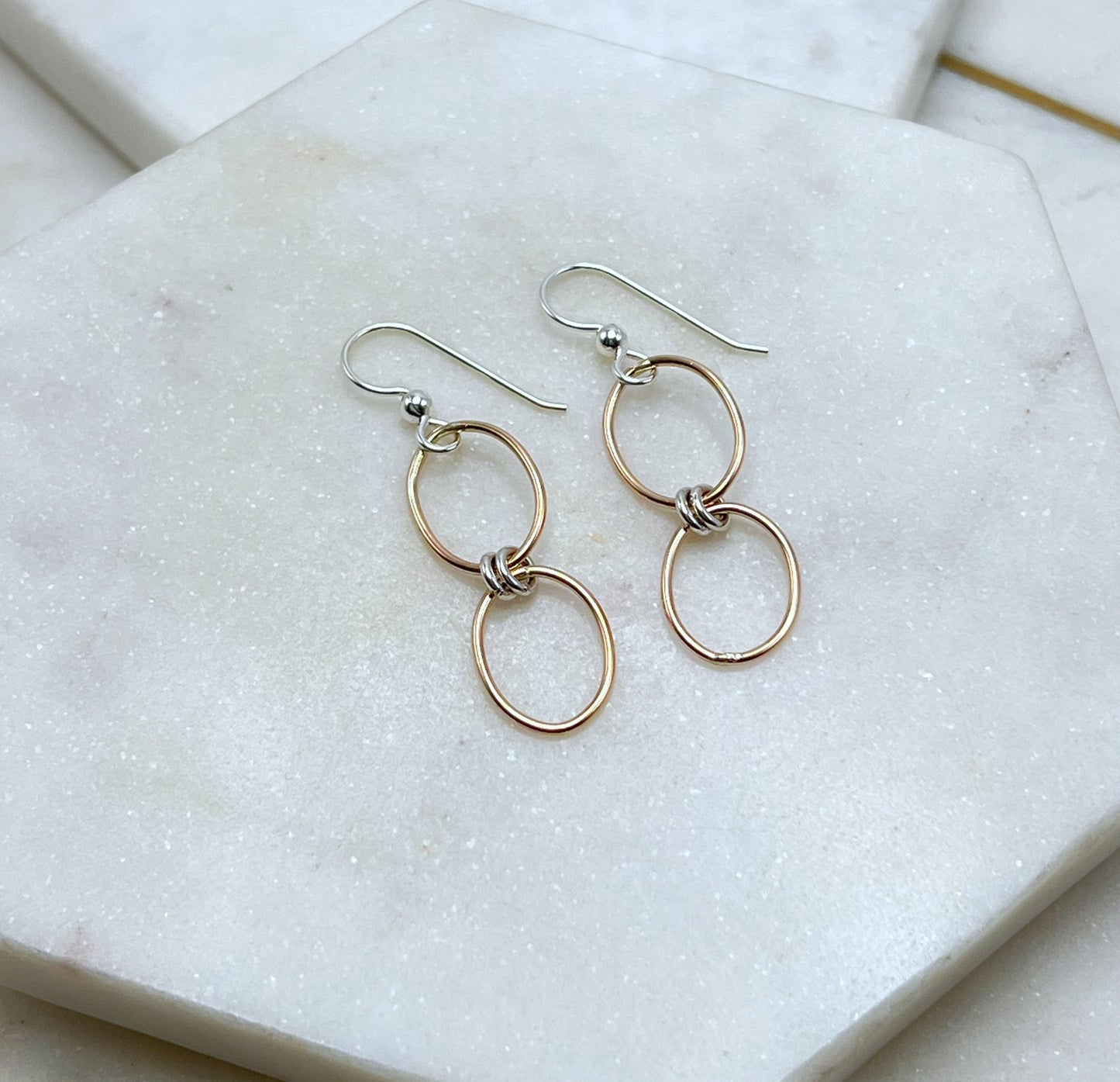 Sterling silver and gold earrings