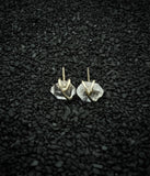 14 Karate gold wire wrapped Herkimer diamond studs