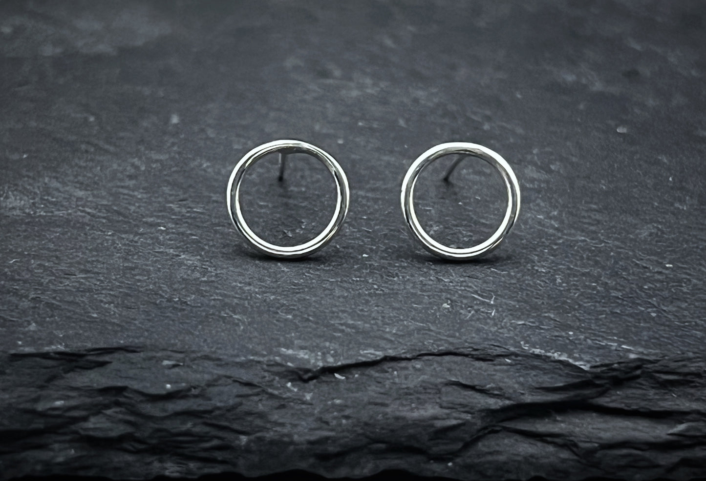 Handmade Sterling Silver Open Circle Stud Earrings