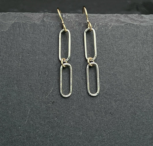 Handmade Linked Rectangle Earrings