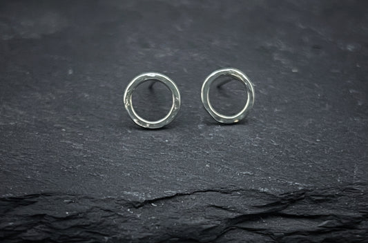 Handmade Sterling Silver Open Circle Stud Earrings