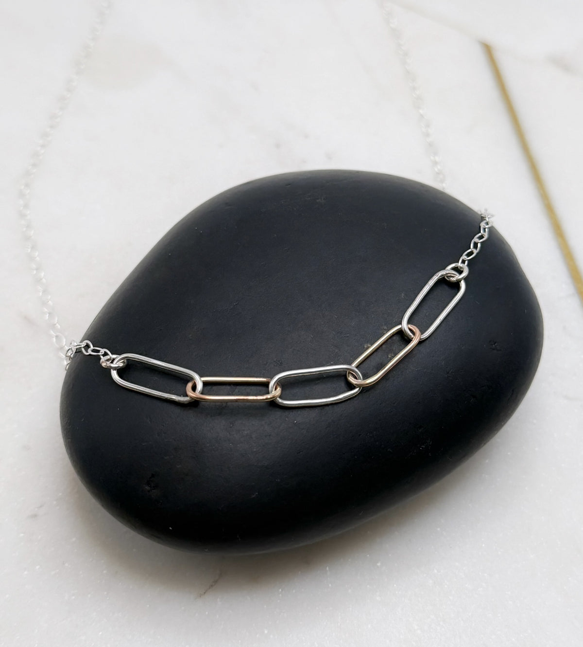 Mixed Metal Link Necklace