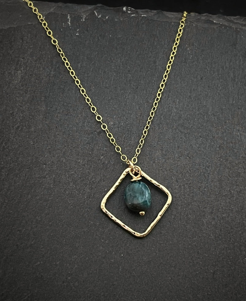 14K Gold and apatite necklace