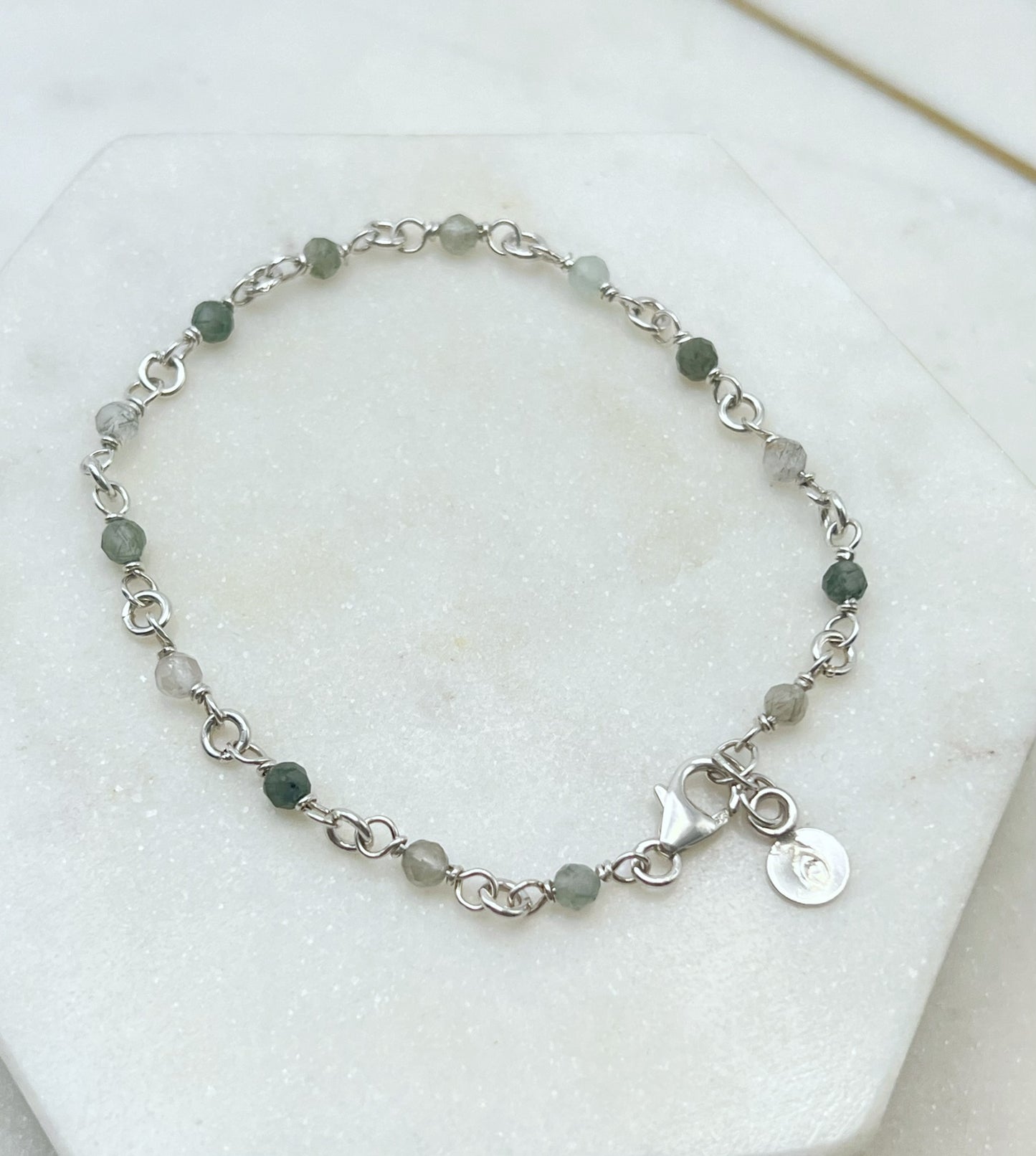 Sterling silver and green tourmaline