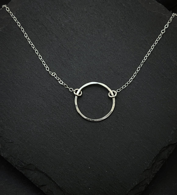 Sterling silver circle  necklace