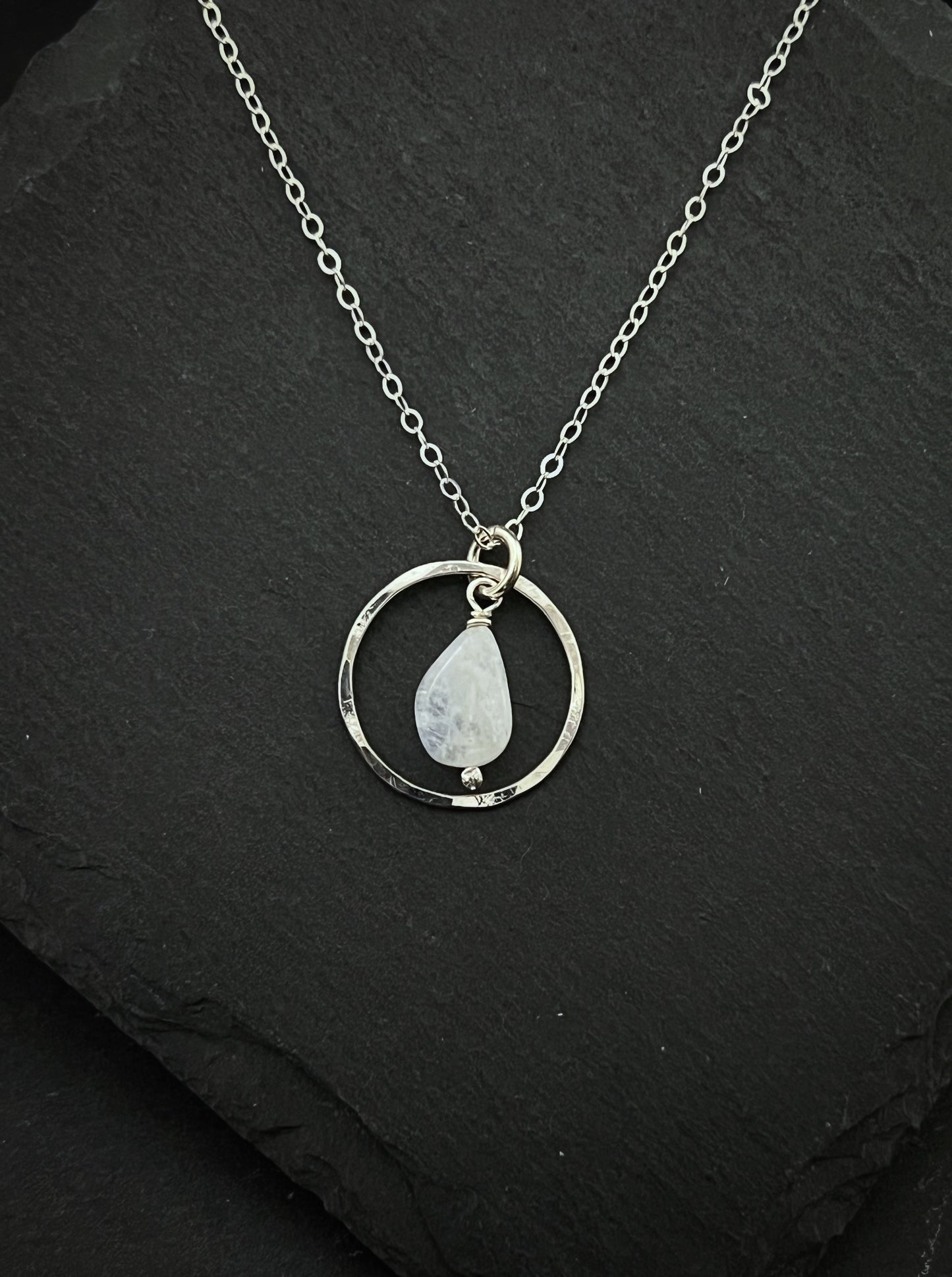Sterling silver and moonstone necklace
