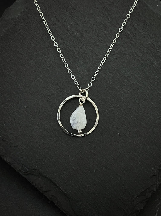 Sterling silver and moonstone necklace