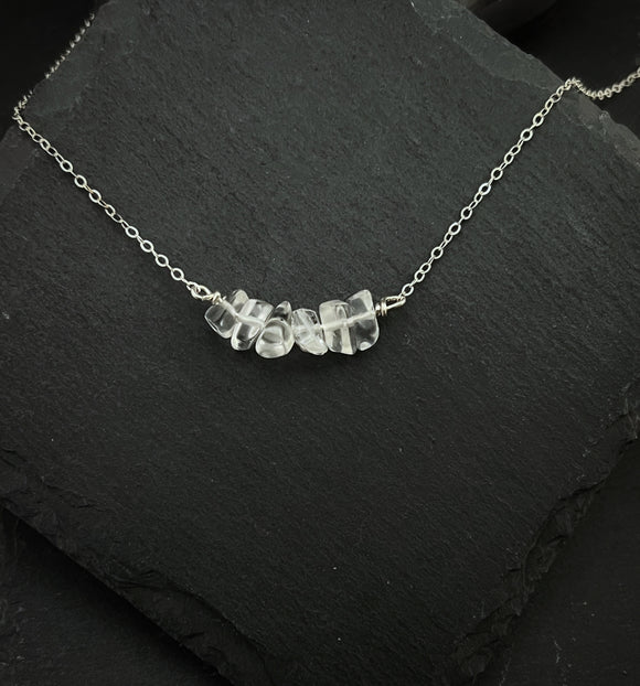 Quartz and sterling silver simple necklace