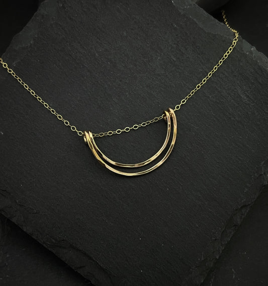 14K Gold half moon  necklace