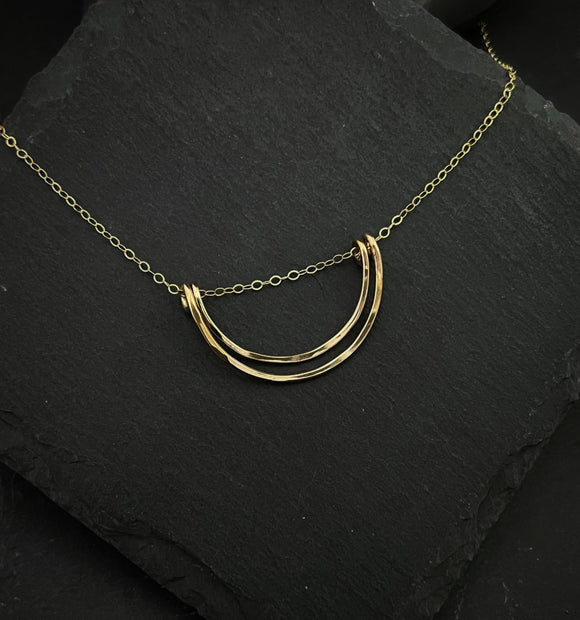14K Gold half moon  necklace