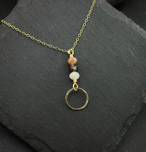 14K Gold and apatite necklace
