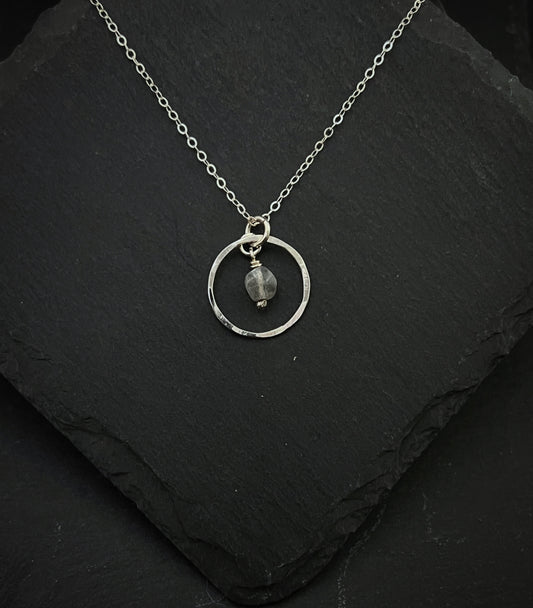 Sterling silver and labradorite necklace