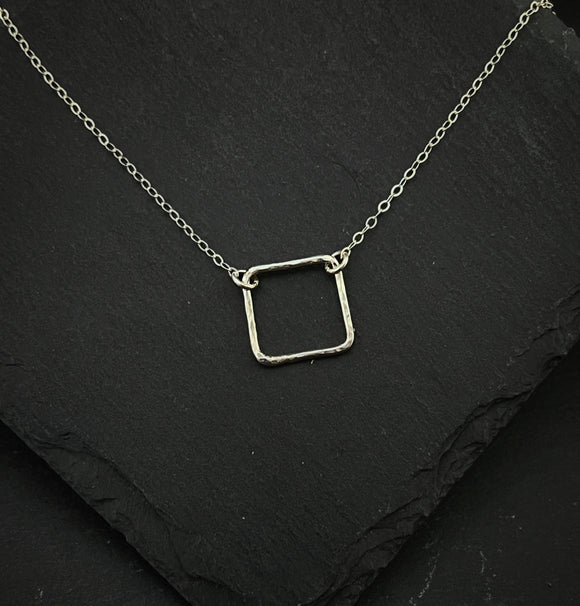 Sterling silver square  necklace