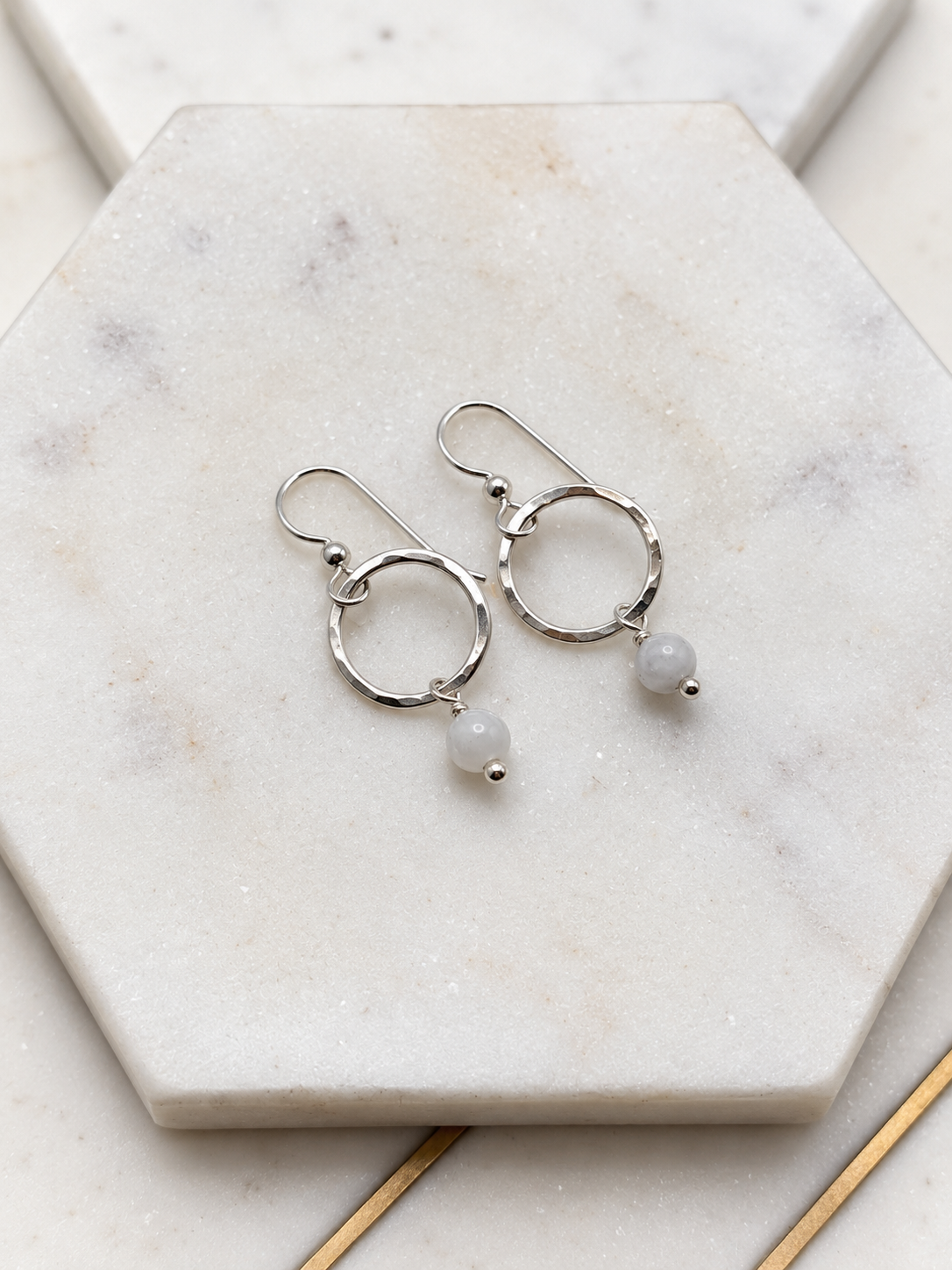 Rainbow Moonstone & Sterling Silver Earrings