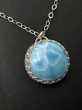 Larimar and sterling silver necklace