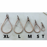 Tiny teardrop copper hoop earrings