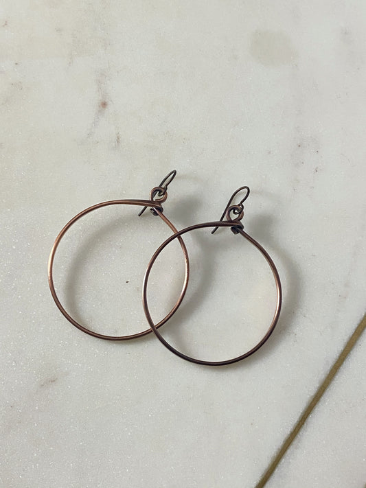 extra large copper hoops