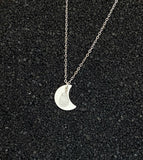Sterling silver moon necklace with moonstone