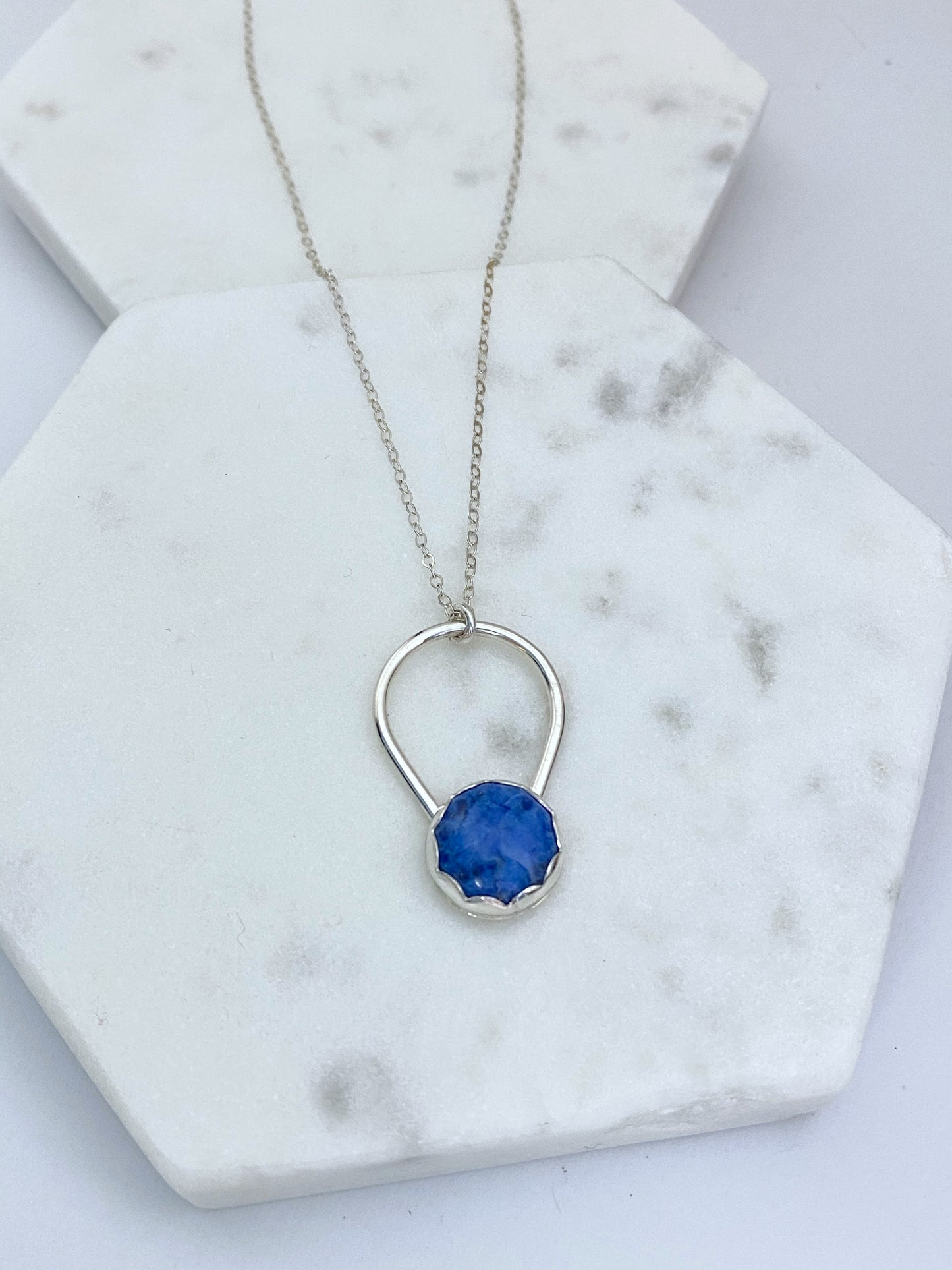 Stone set lapis in sterling silver