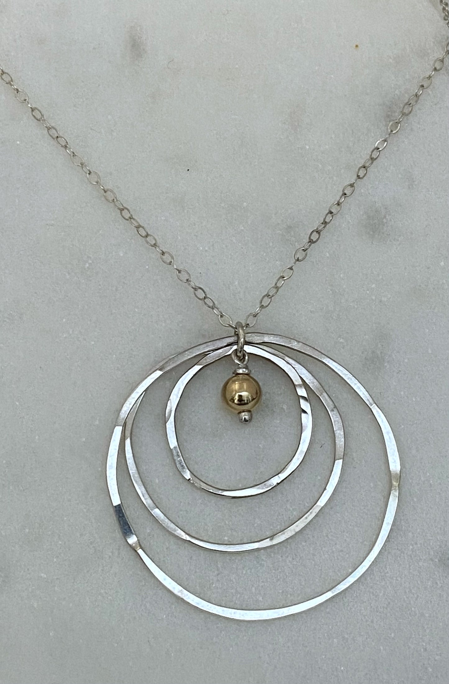 Mixed metals hoop necklace