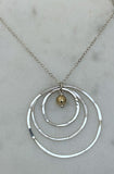 Mixed metals hoop necklace