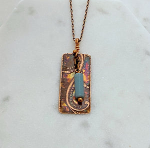 Amazonite and copper necklace