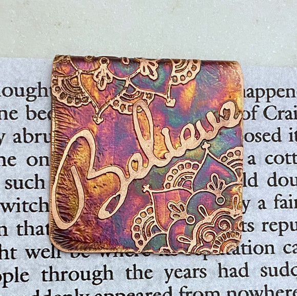 Copper believe bookmark