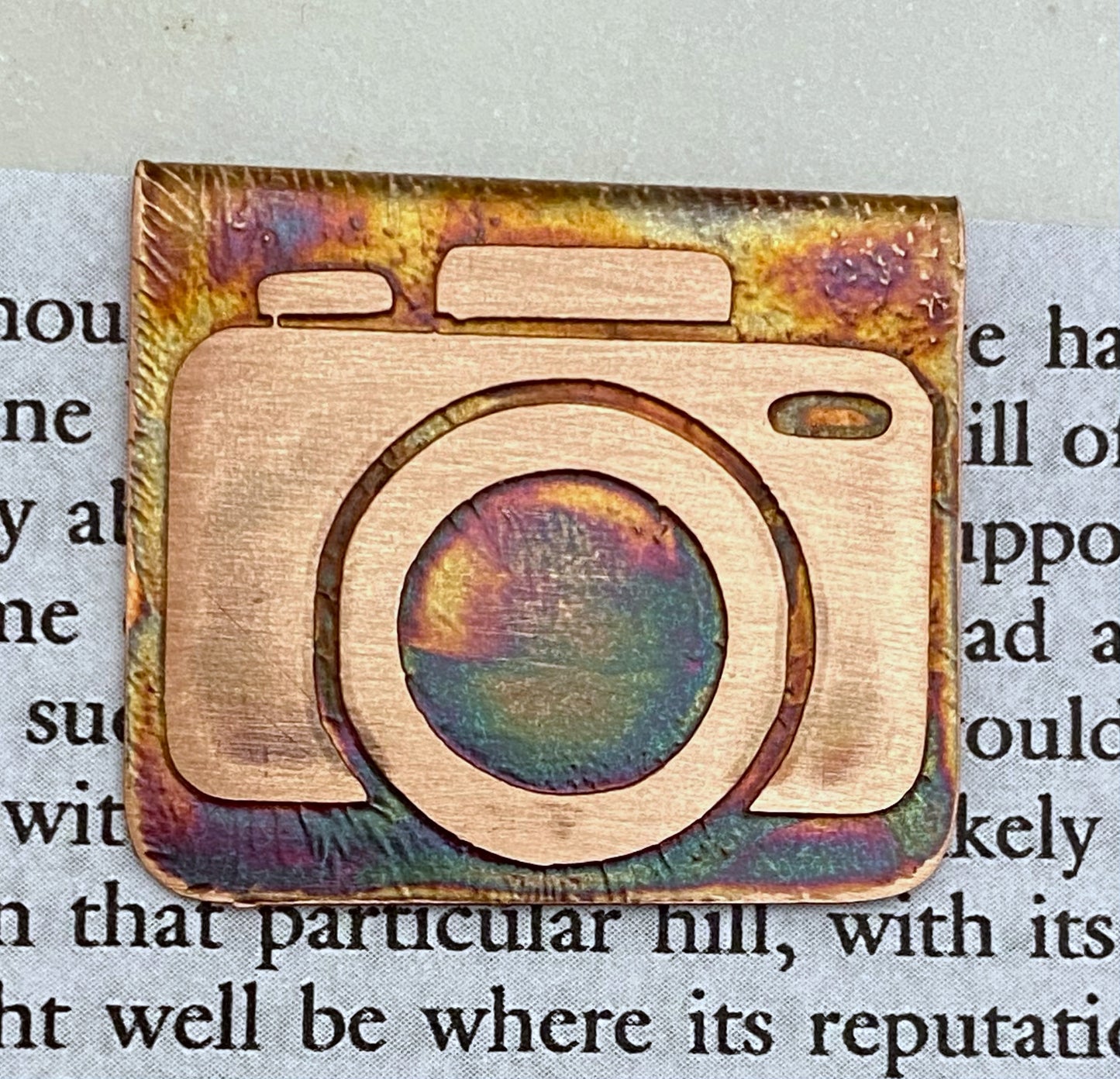 Copper camera bookmark