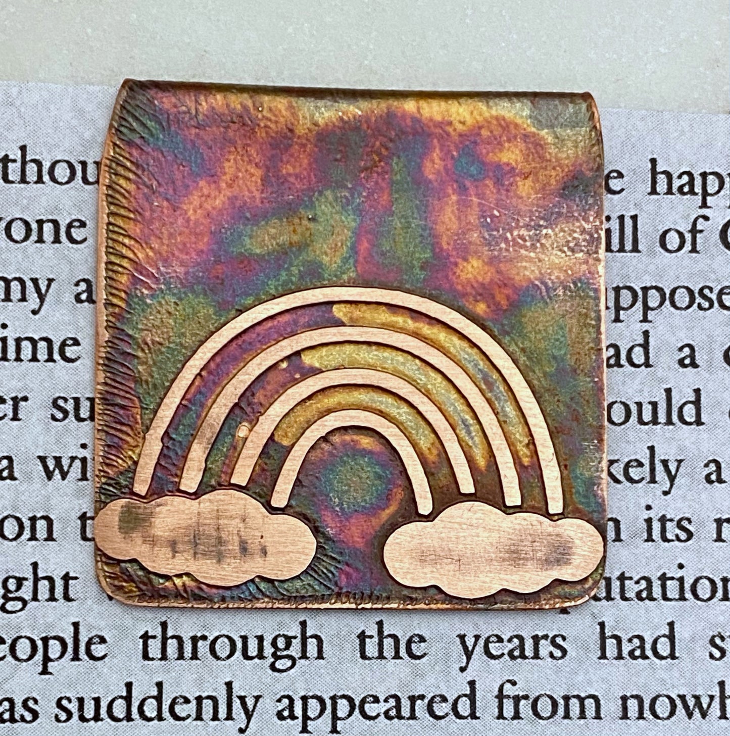 Copper rainbow bookmark