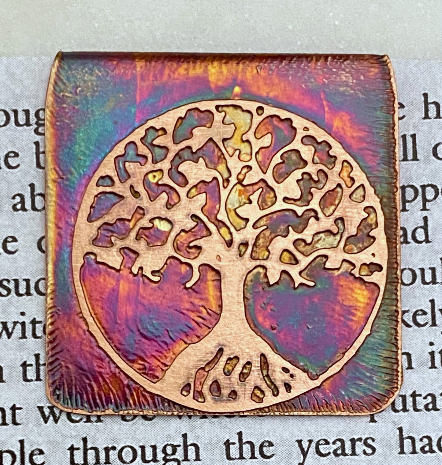 Copper tree bookmark