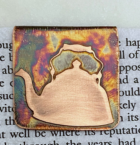 Copper tea kettle bookmark