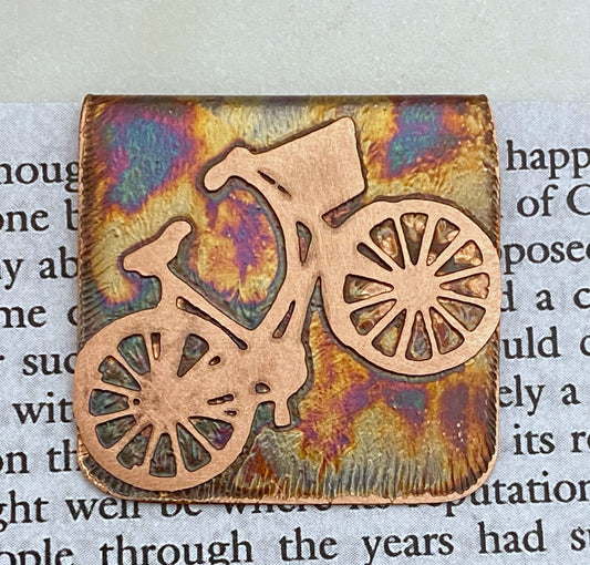 Copper bicycle  bookmark