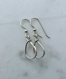 Sterling silver small teardrop earrings