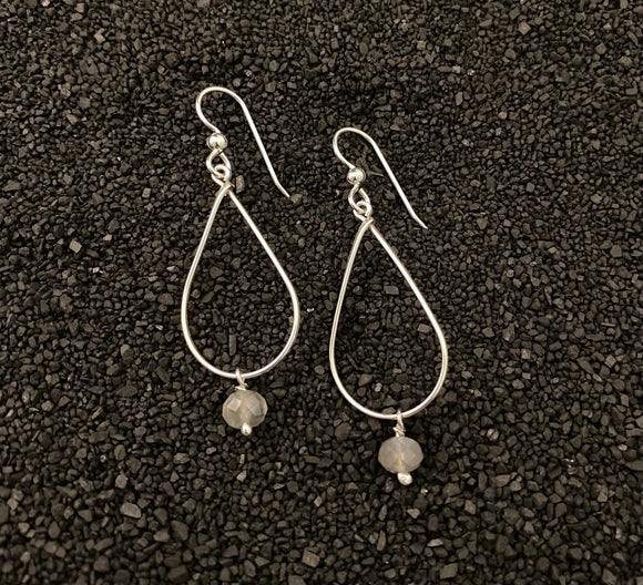 Sterling silver and labradorite teardrop earrings