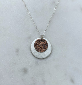 Mixed metal sterling and copper necklace