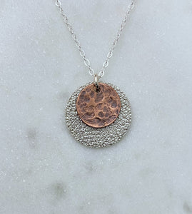Mixed metal sterling and copper necklace