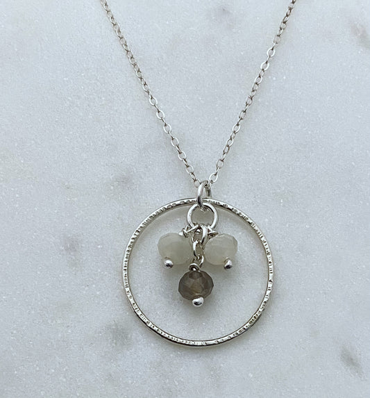 Sterling silver and moonstone necklace
