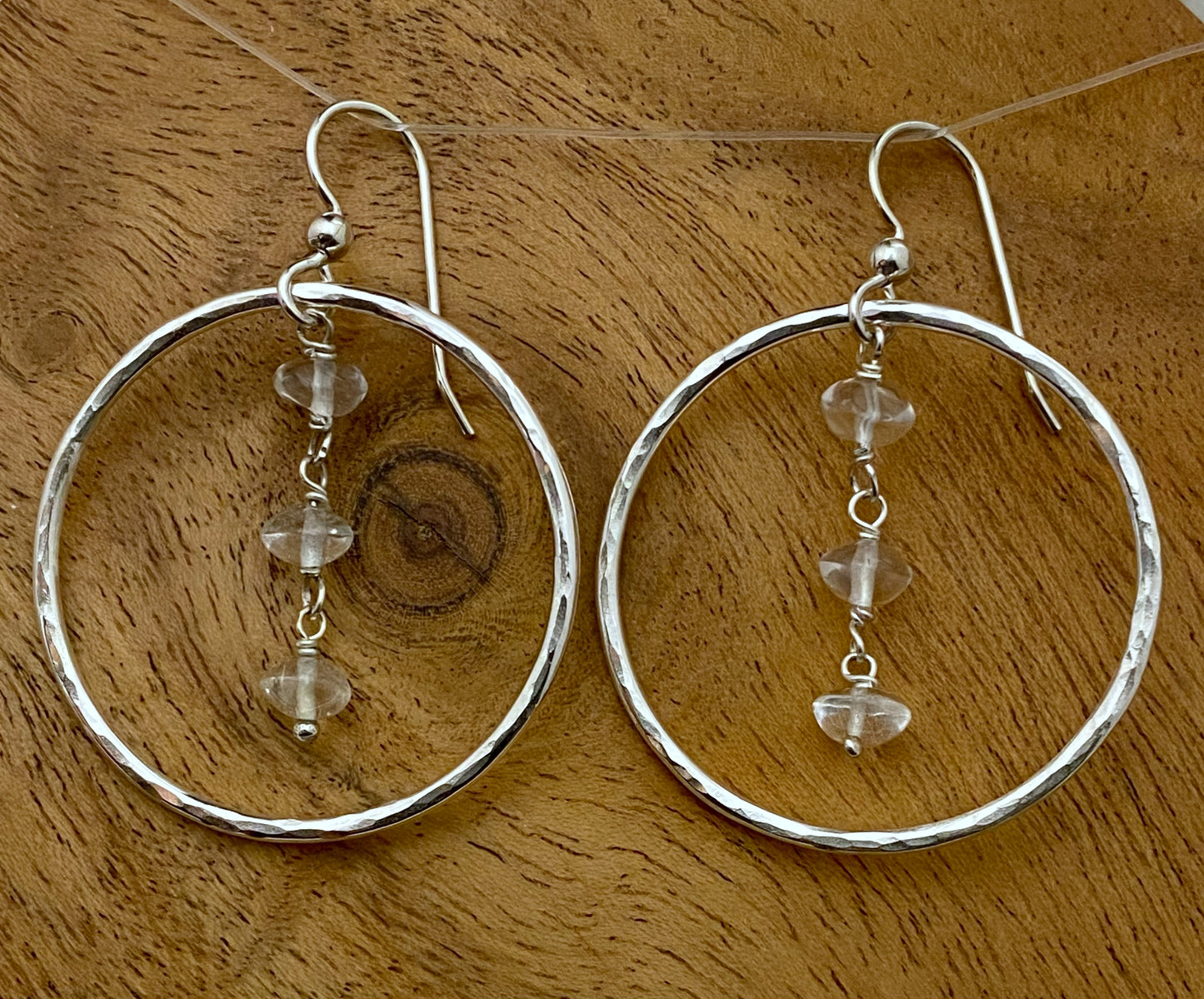 Quartz and crystal earrings