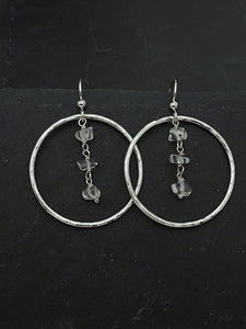 Quartz and crystal earrings