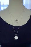 Sterling silver double necklace with labradorite gemstone.