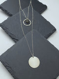Sterling silver double necklace with labradorite gemstone.