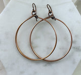 X-Large copper hoop earrings