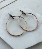 X-Large copper hoop earrings