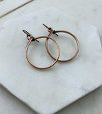 Medium copper hoop earrings