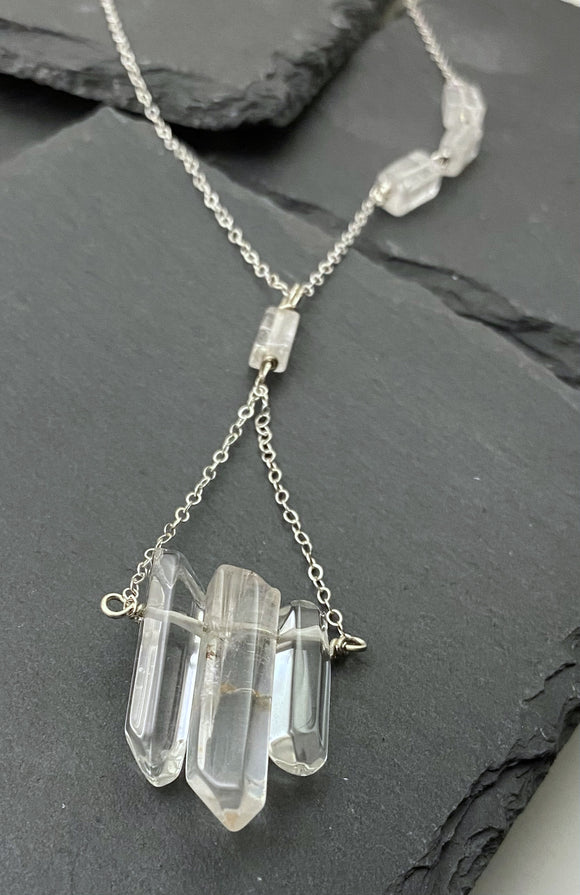 Quartz and sterling silver necklace