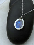 Moonstone and sterling silver necklace