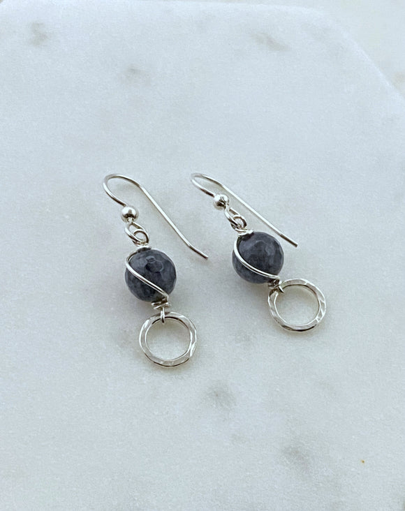 Sterling sliver and agate earrings